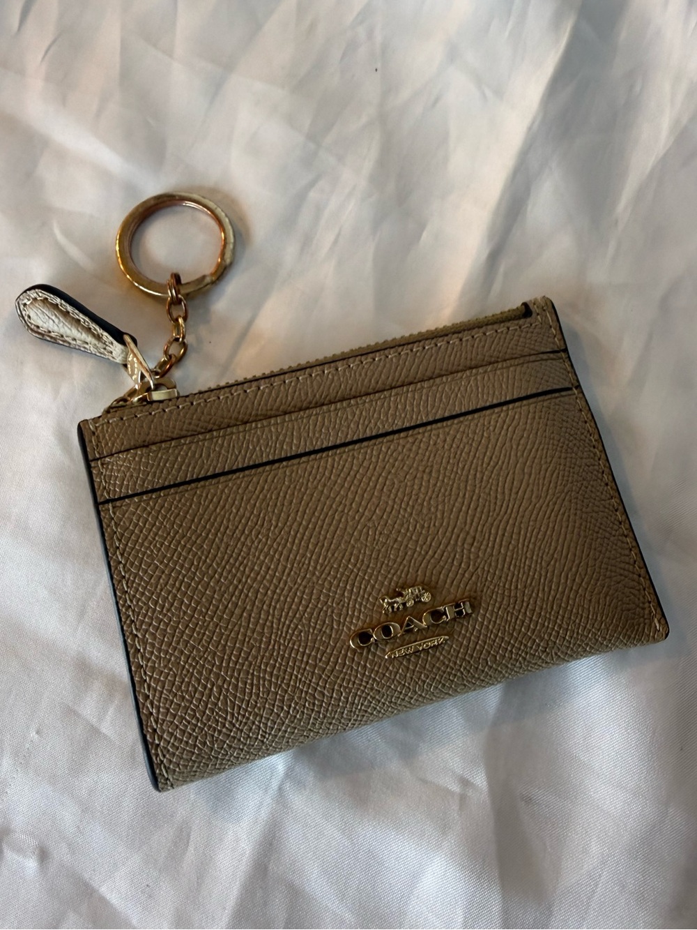NWOT! Coach Skinny Mini ID Case- Taupe